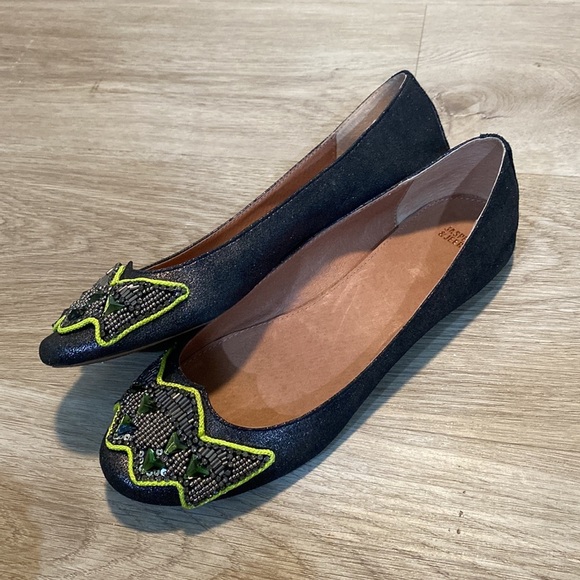 Anthro Jasper & Jerra Embellished Black Flats - Picture 6 of 6